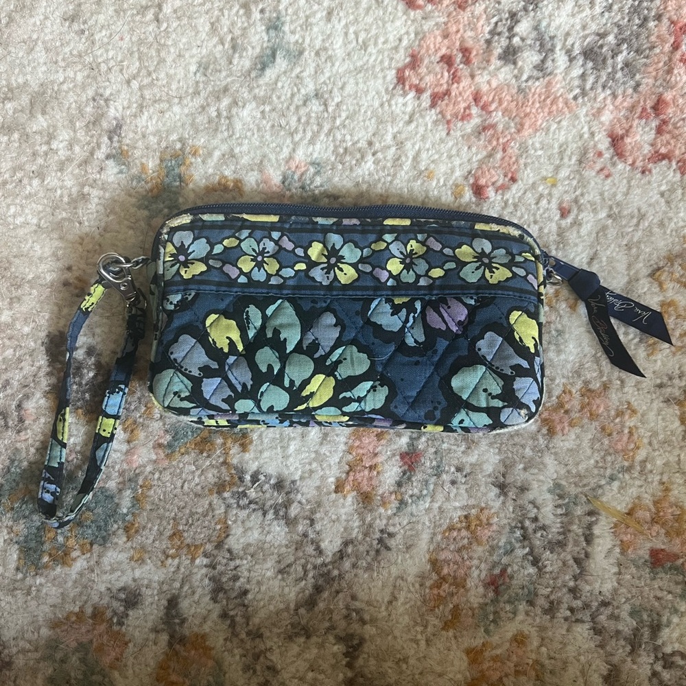 Vintage Retired Pattern Indigo Pop Vera Bradley Wristlet